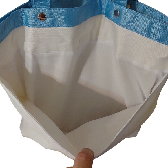 Dolce And Gabbana Canvas Tote White, Blue And Silver Print Shopping Bag - Picture 7 of 10